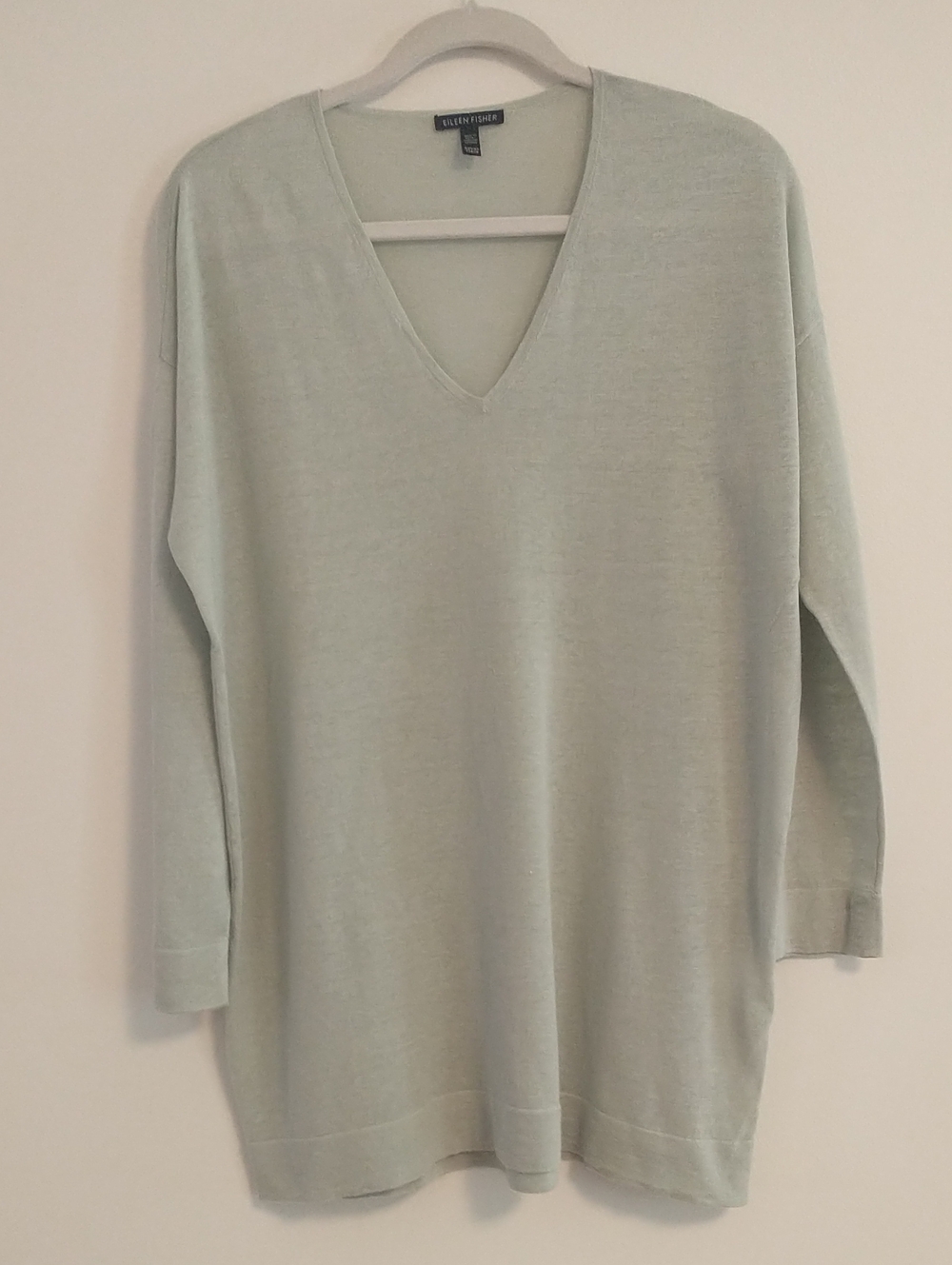 Eileen Fisher Organic Cotton Organic Linen Drop Shoulder V-neck Tunic XS/SM/MED
